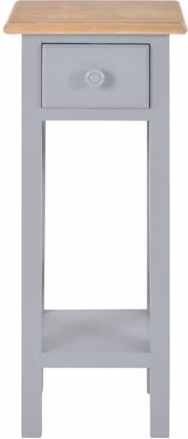 Berkfield Home Grey and Brown Wood Side Table with X-Frame Design, W/D/H: 27 x 27 x 65.5 cm – 1