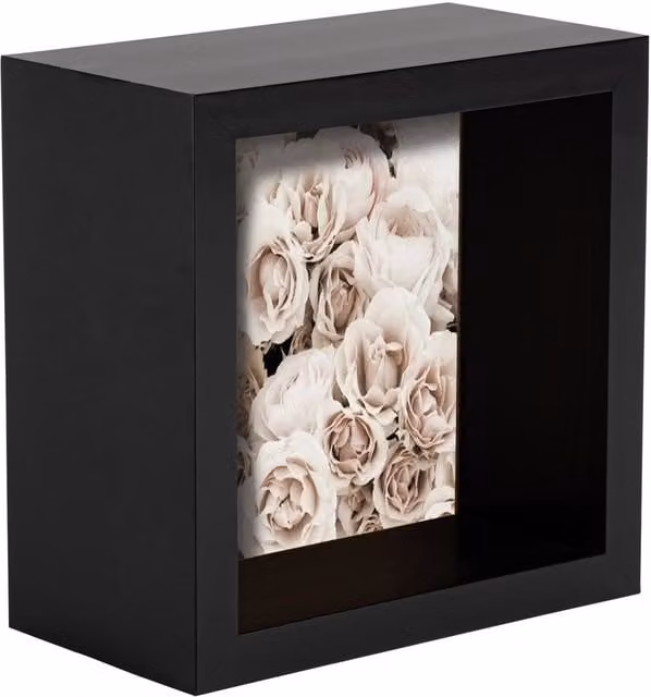 Nicola Spring Minimalist 3D Shadow Box Photo Frame, Black, W/D/H: 10 x 10 x 6 cm – 3