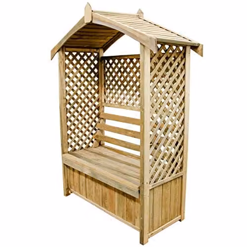 Forest Garden Lyon Arbour in Rustic Brown Wood – 1