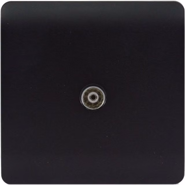 Trendi Switch 1 Gang Female Co-Axial Television Socket in Matt Black