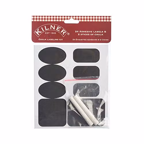Kilner 26 Piece Chalk Labelling Set in White and Black