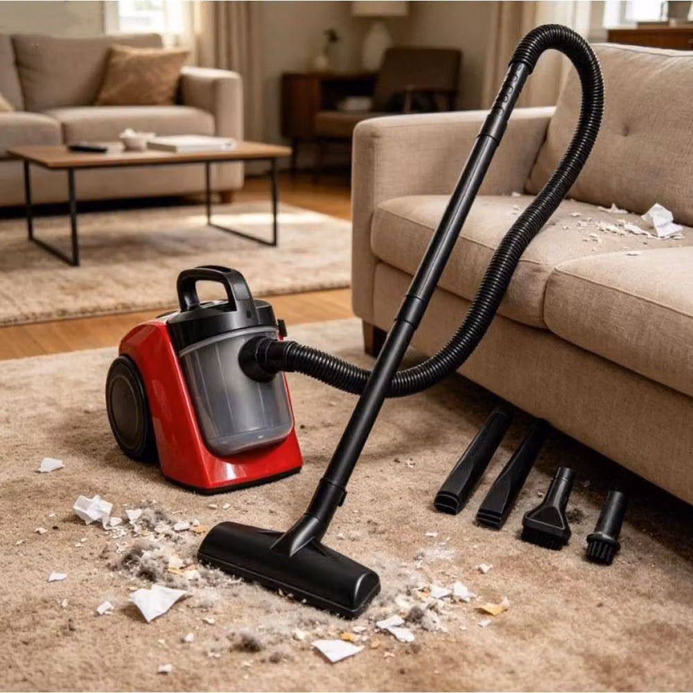 KORVIXA Bagless Cylinder Vacuum Cleaner in Red, Pet Hair Compatible, W/D/H: 60 x 60 x 60 cm – 3