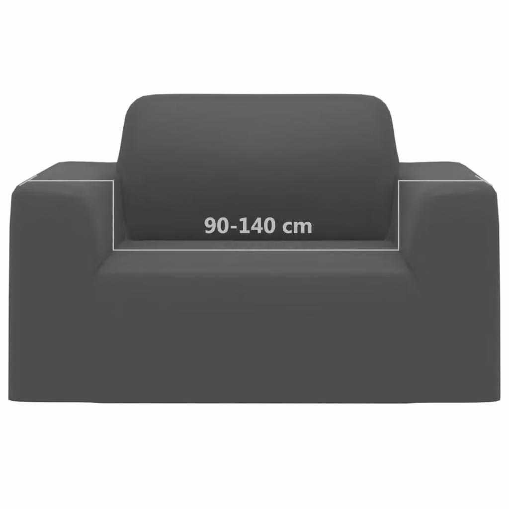 Berkfield Home Stretch Couch Slipcover in Anthracite Black Polyester Jersey – 5