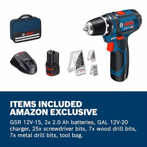Bosch Professional 12V System GSR 12V-15 Cordless Drill/Driver in Blue – 5