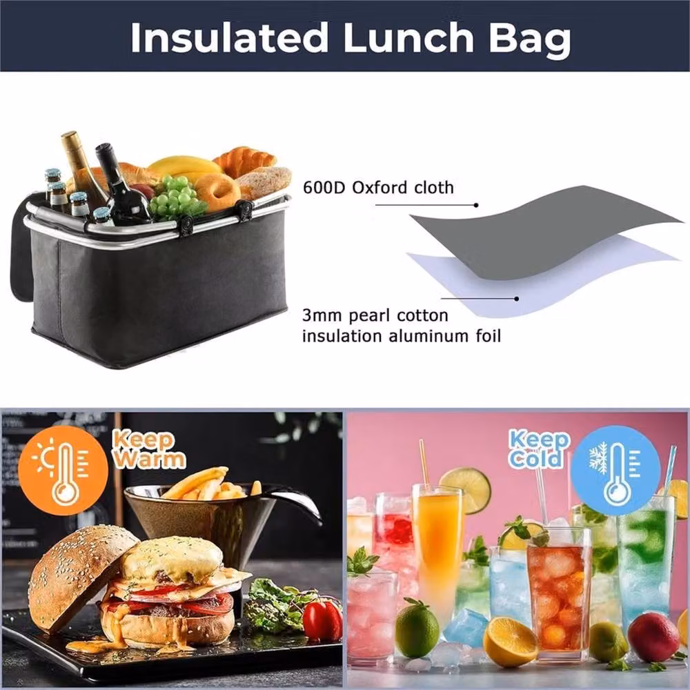 SPETLEK Picnic Shopping Basket in Black – 4