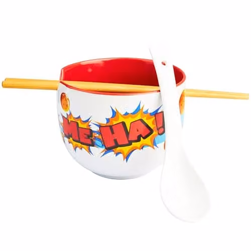 Get Trend Dragon Ball Ramen Bowl Set, Multicolour Ceramic Japanese Rice Noodles Bowl with Ceramic Spoon and Bamboo Chopsticks, 600ml