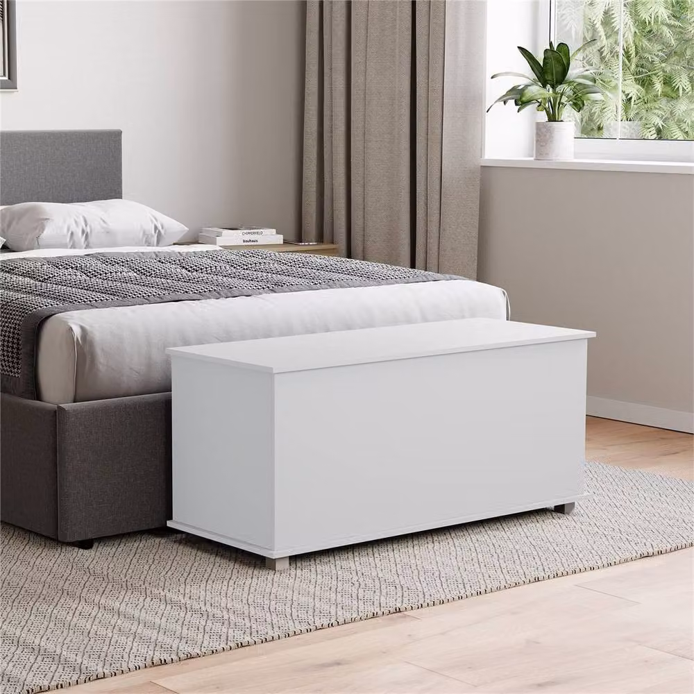 Kelvenix White Storage Ottoman Chest for Bedding and Blankets – 2