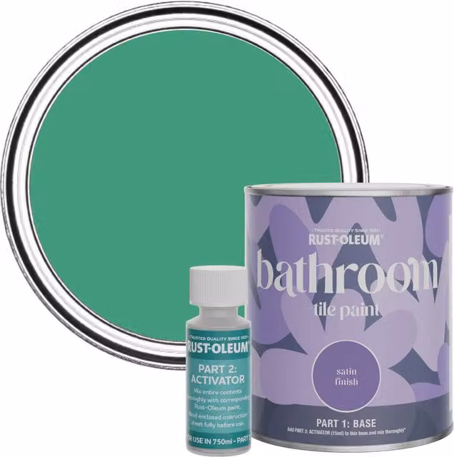Rust-Oleum Bathroom Tile Paint in Satin Finish, Green, 0.75 l