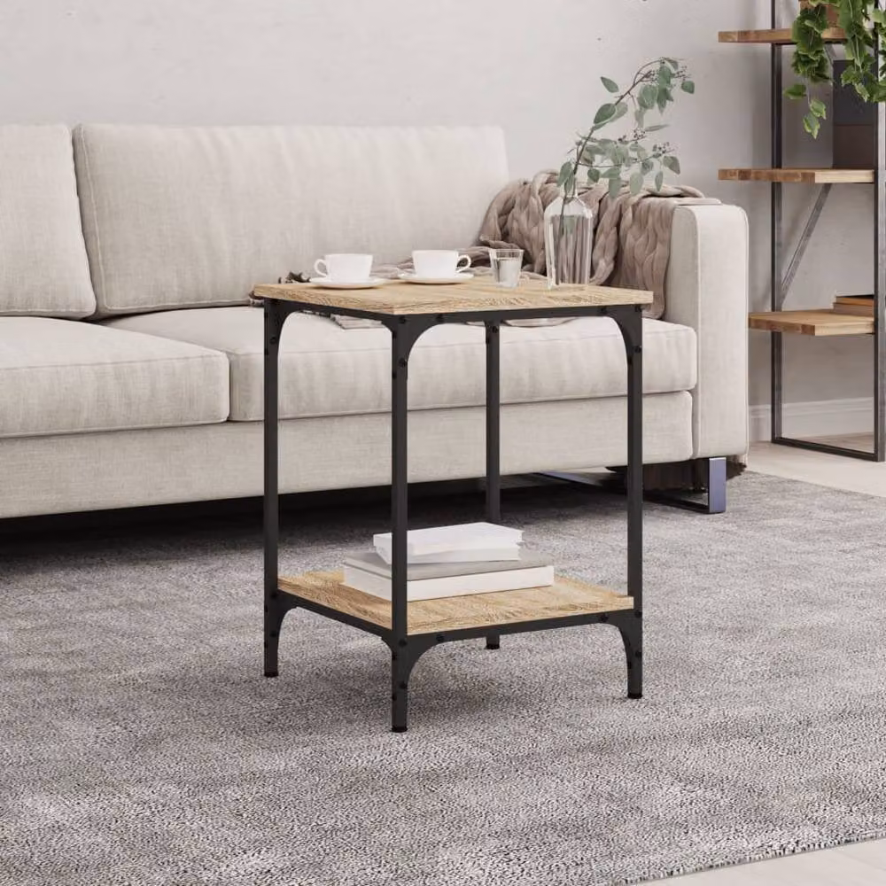 Berkfield Home Sonoma Oak Coffee Table in Brown, W/D/H: 40 x 40 x 55 cm – 2