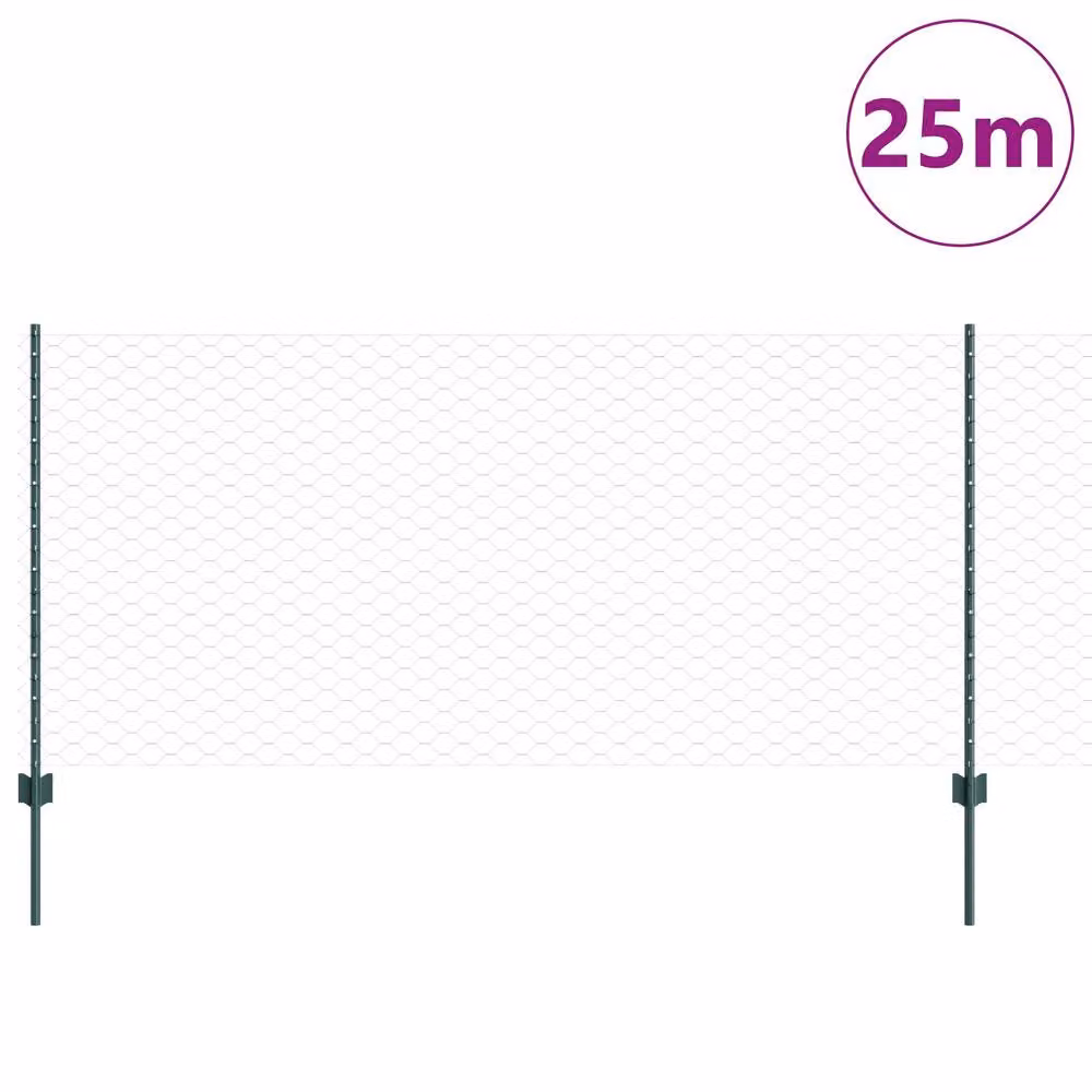 Berkfield Home Hexagonal Metal Garden Fence Set of 2, Green, W: 1 m, H: 25 cm – 2