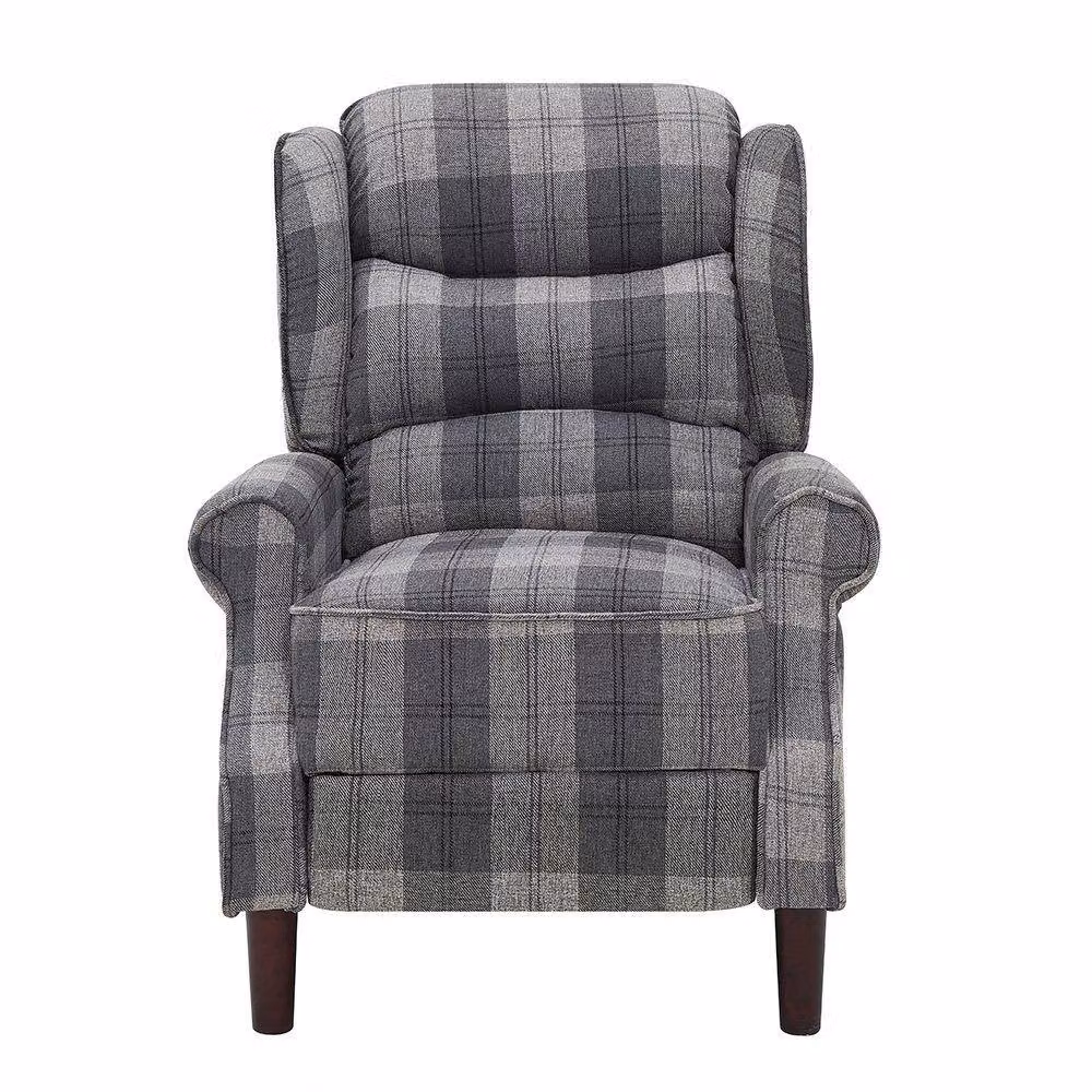 Home Detail Nairn Wingback Manual Recliner Armchair in Grey Fabric – 2