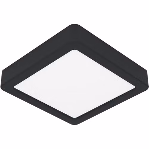 Loops Modern Square LED Ceiling Light in Black and Chrome with Dimmable Bulb Included