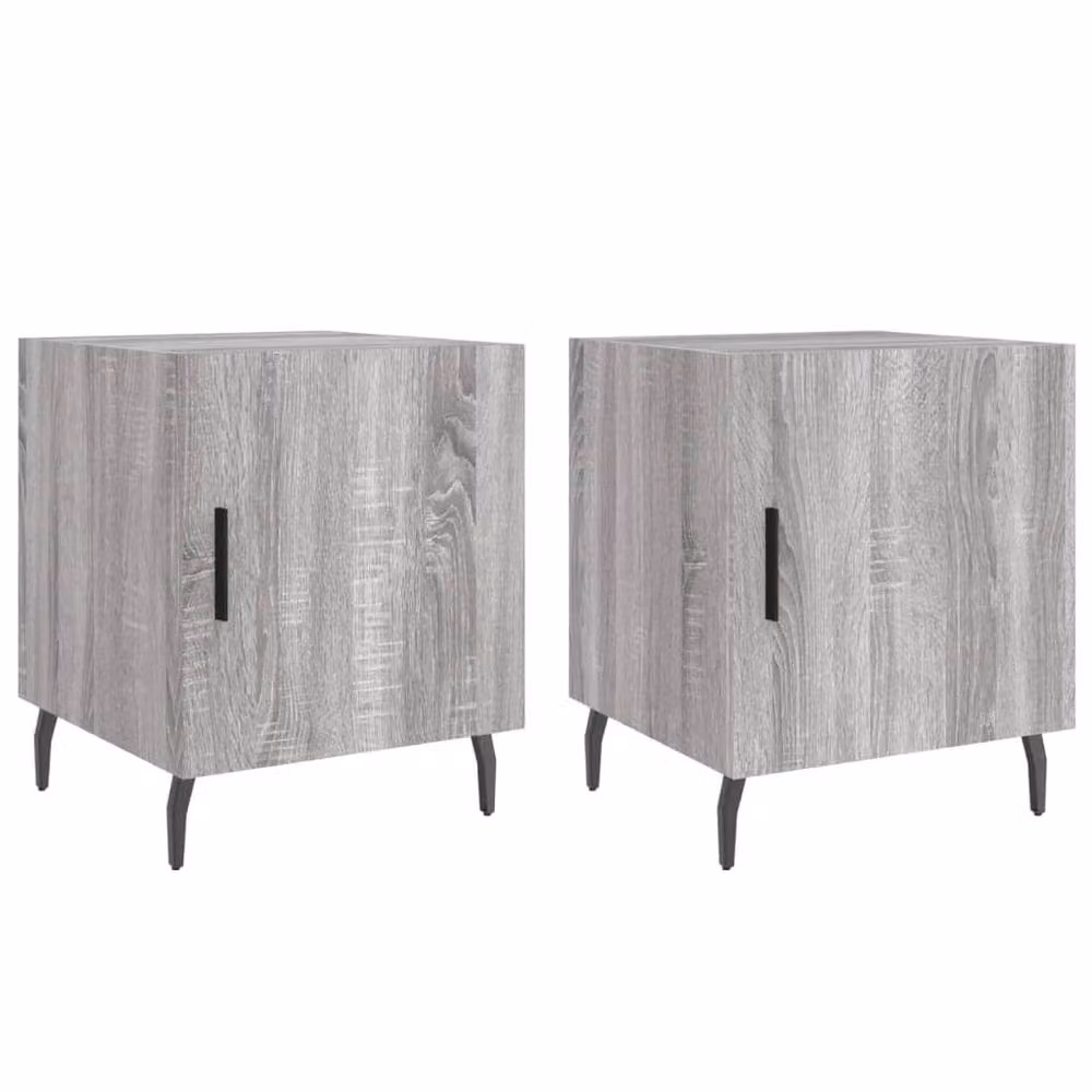 Berkfield Home Modern Bedside Cabinets, 2 Piece Set in Grey Sonoma, W/D/H: 40 x 40 x 50 cm – 2