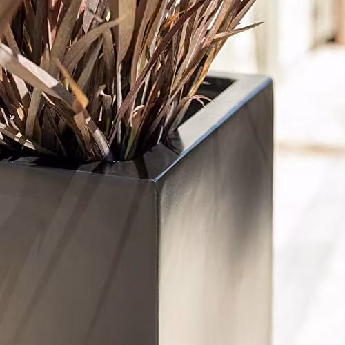 Primrose Tall Trough Fibreglass Planter, Black, W: 90 cm, D: 90 cm, H: 30 cm – 4