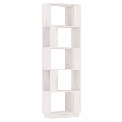 vidaXL White Solid Wood Pine Book Cabinet and Room Divider W/D/H: 51 x 25 x 163.5 cm – 1