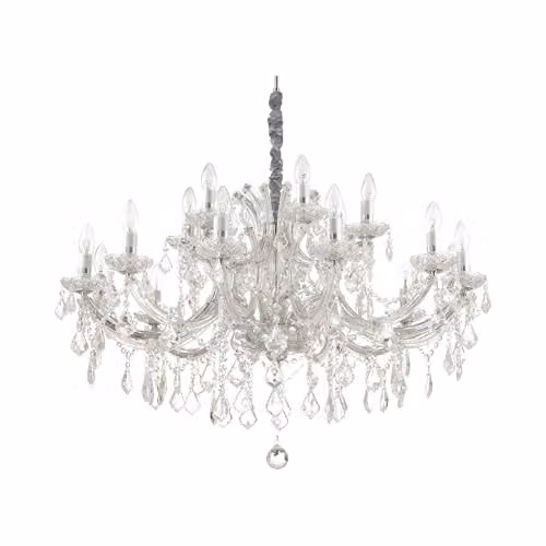 Ideal Lux Napoleon Chrome and Crystal Suspended Pendant Light