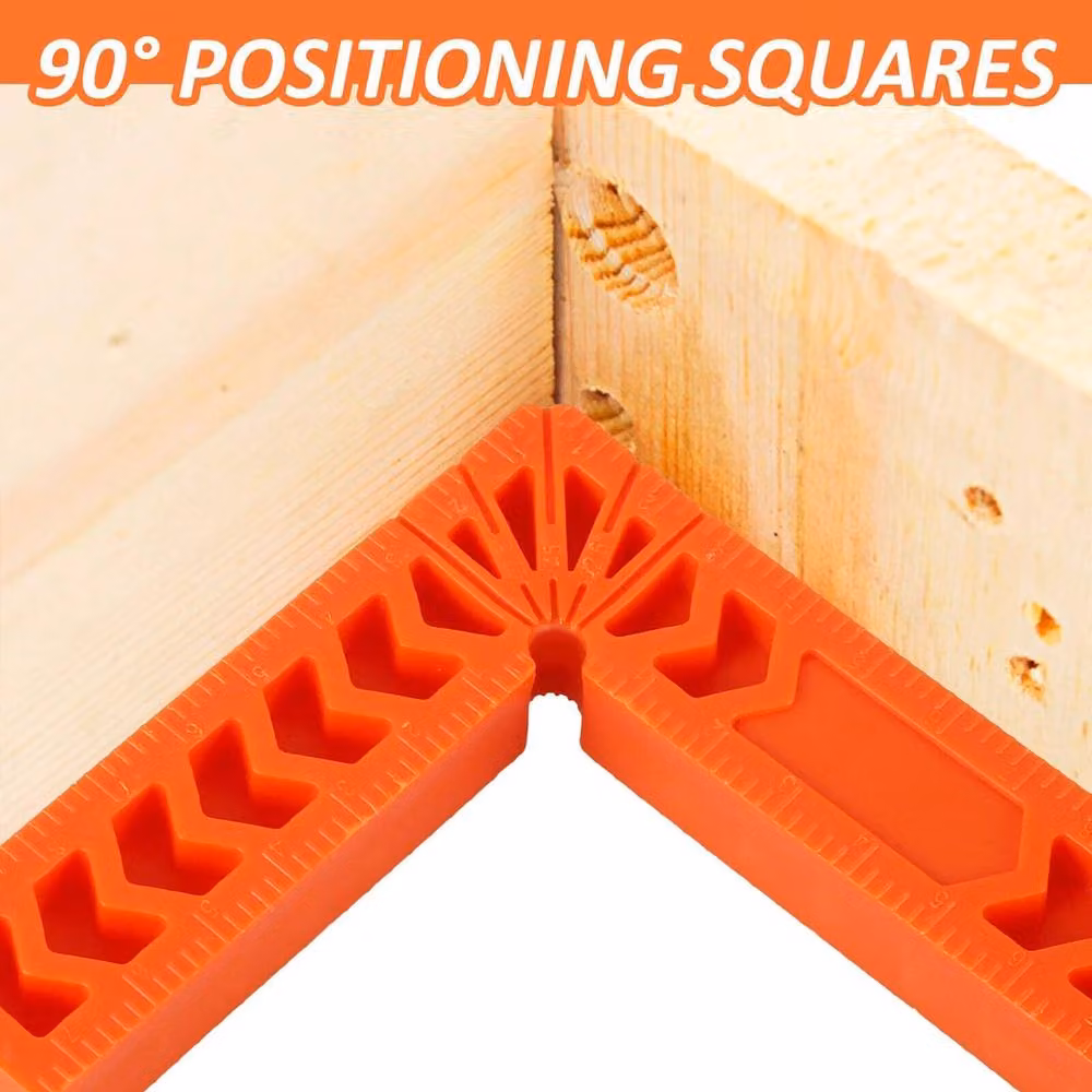 VOGREX 4-Piece Set of Orange 90 Degree Corner Clamping Square Right Angle Clamps – 3