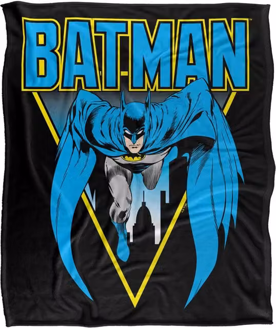 Warner Bros. Batman Leaping Over Gotham Super Soft Silky Touch Fleece Throw Blanket, Multicolour, W: 152 cm, D: 127 cm – 6