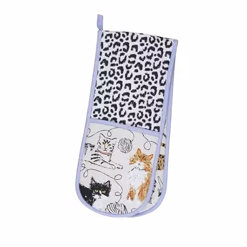 Ulster Weavers Feisty Cats Double Oven Gloves in Grey, Brown and Multicolour, 18 x 88 cm – 4