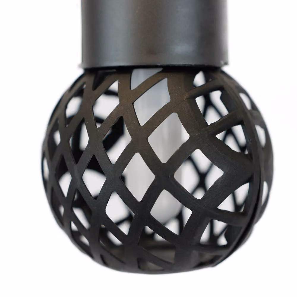 Gardenwize Set of 6 Solar Powered Hanging Dancing Flame Lantern Lights, Black, H 14cm x W 7cm x D 7cm – 4