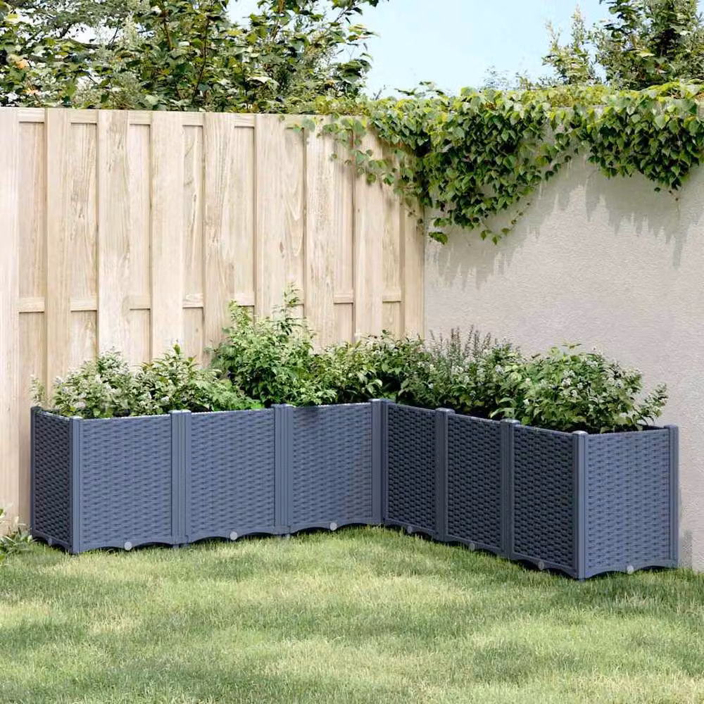 Berkfield Home Garden Planter in Blue and Grey, W: 160 cm, D: 160 cm, H: 53 cm – 2