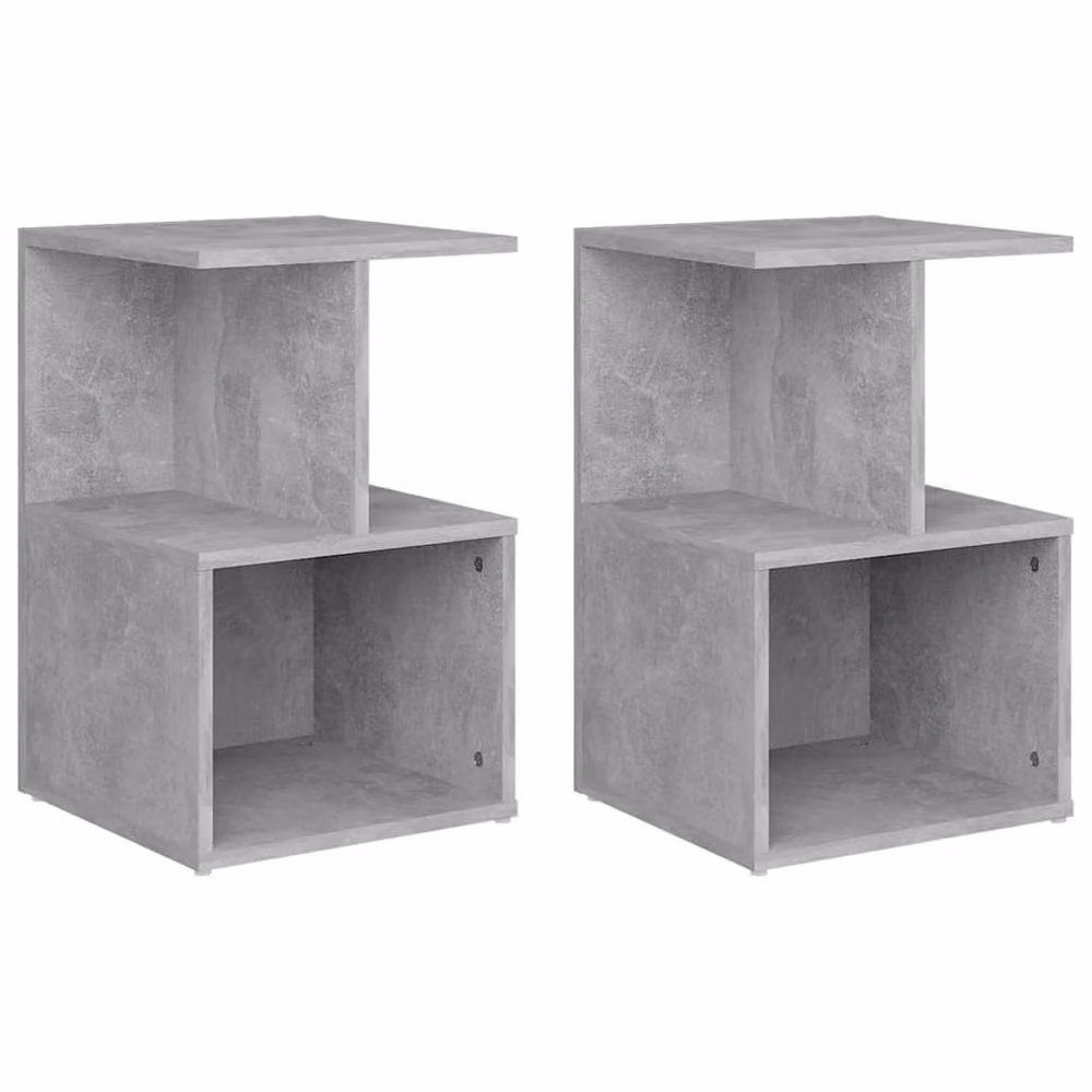 Berkfield Home Elegant Bedside Cabinets, 2 Piece Set, Concrete Grey, W/D/H: 35 x 35 x 55 cm – 3