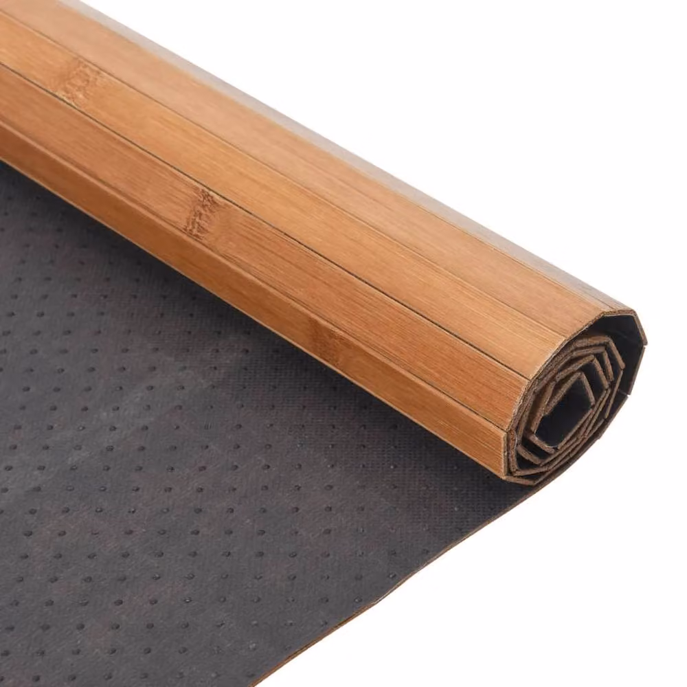 Berkfield Home Rectangular Bamboo Rug in Brown, W/D/H: 60 x 200 cm – 3