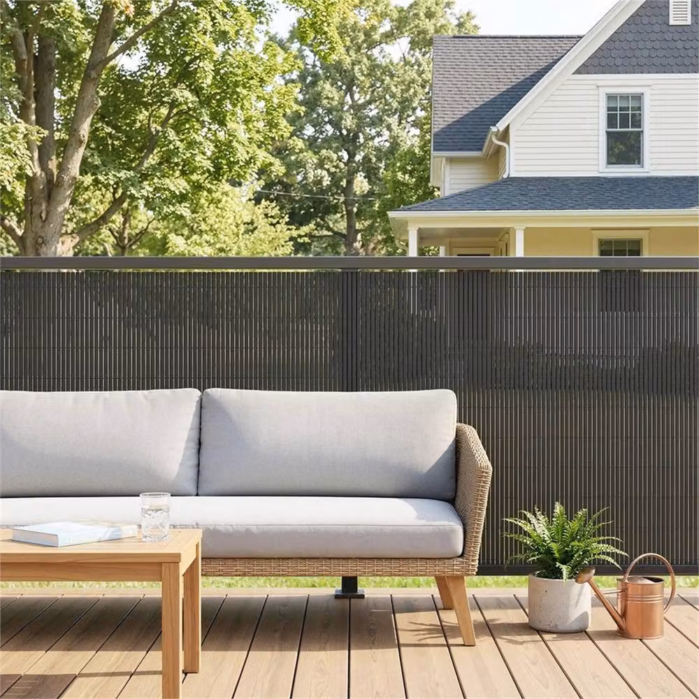SPETLEK 2 Piece Grey Plastic Privacy Windbreak Screening Fence, W/H: 100 x 100 cm – 3