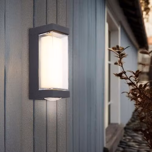 Globo Lighting Modern Anthracite LED Outdoor Wall Lamp with Warm White Light, W/D/H: 7.5 x 8.2 x 18.7 cm – 2