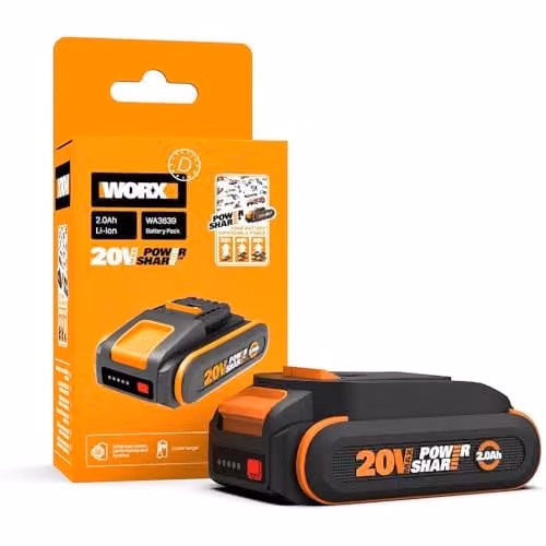 WORX WA3639 20V 2.0Ah PowerShare Battery in Black and Orange