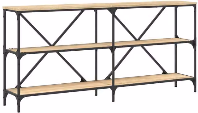 Berkfield Home Sonoma Oak Console Table in Light Tan, W/D/H: 160 x 30 x 75 cm