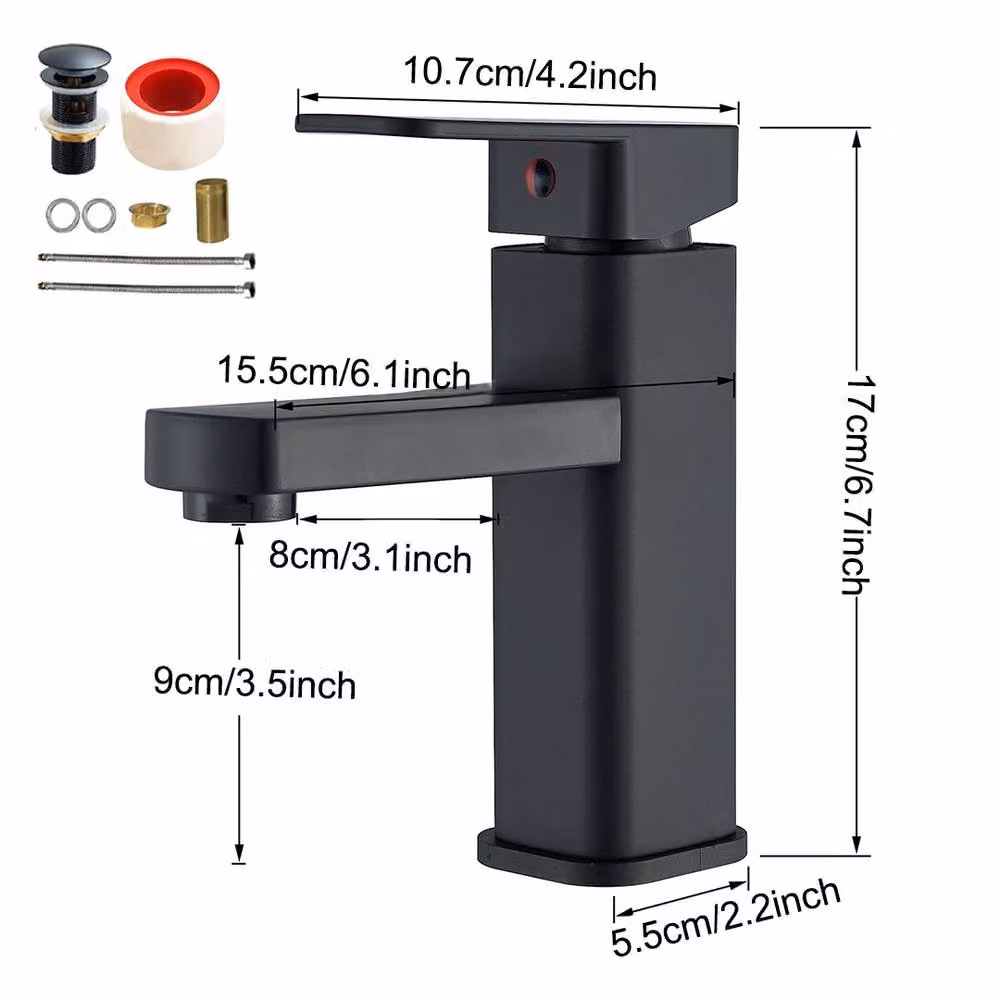 SPETLEK Matt Black Waterfall Mono Basin Mixer Tap for Cloakroom Sinks – 2