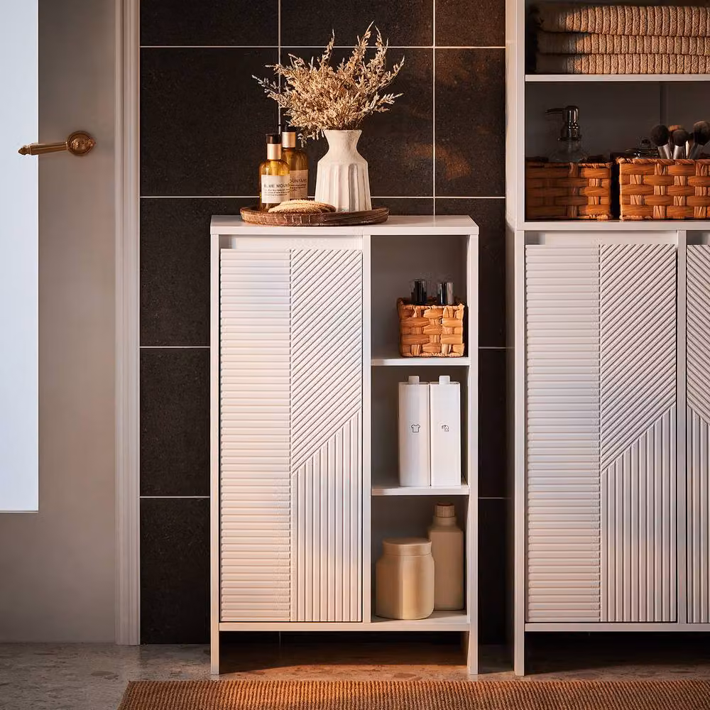 SoBuy Minimalist White Matt Bathroom and Hallway Cabinet – 7