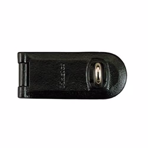 Master Lock Heavy Duty Steel Outdoor Door Padlock Hasp in Silver or Black – 1