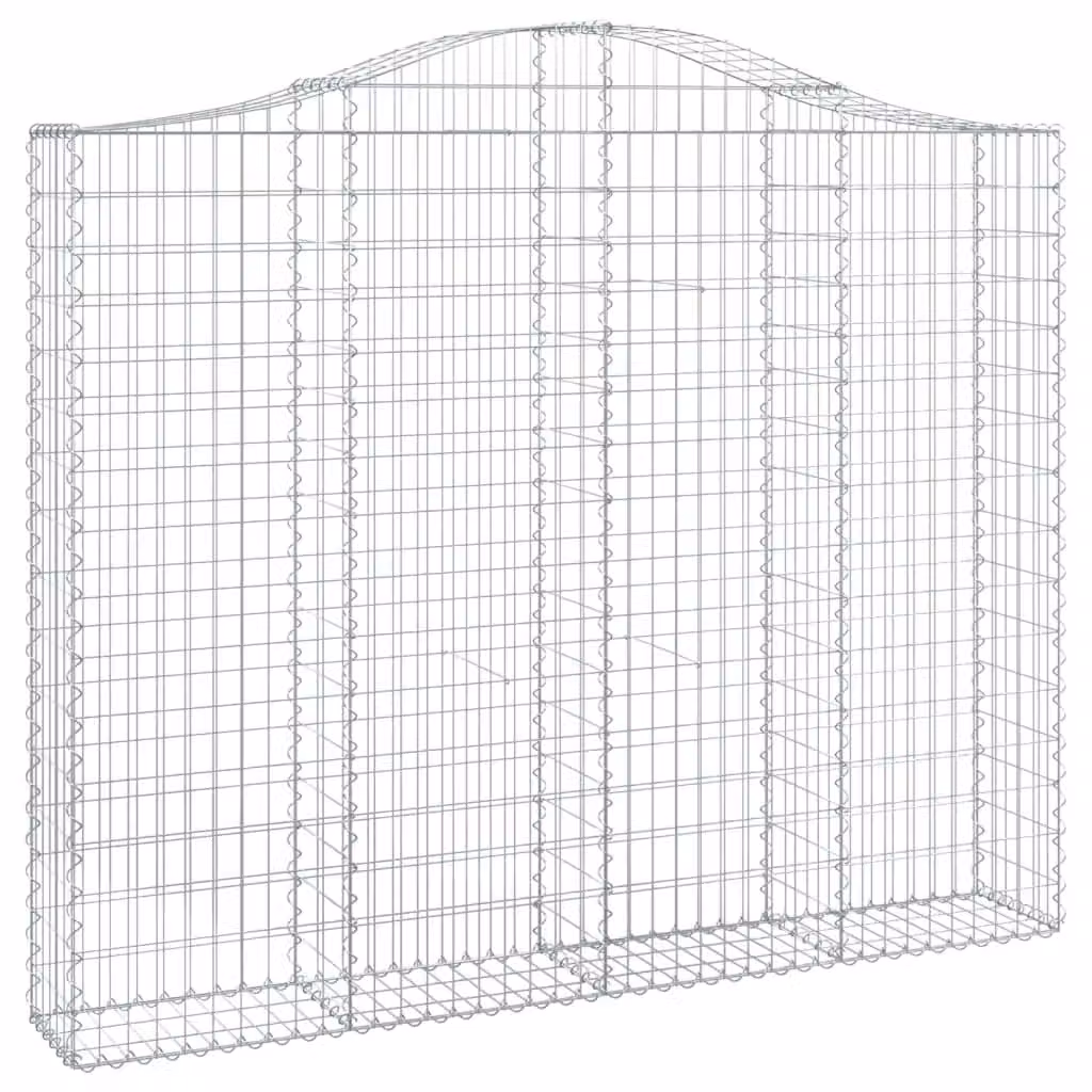 Berkfield Home Arched Gabion Basket in Silver Galvanised Steel, W: 200 cm, D: 30 cm, H: 160-180 cm – 2