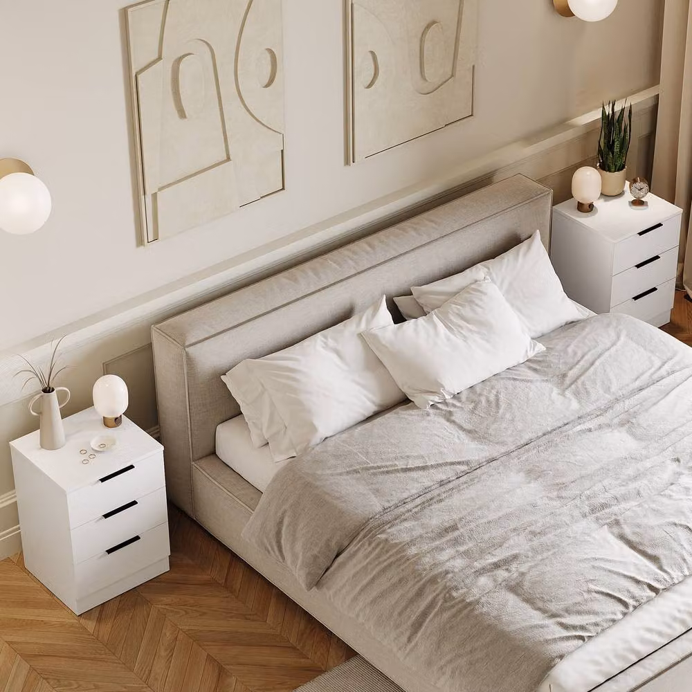 HD Designs Trega 3 Drawer Bedside Chest Table Set of 2, White – 2