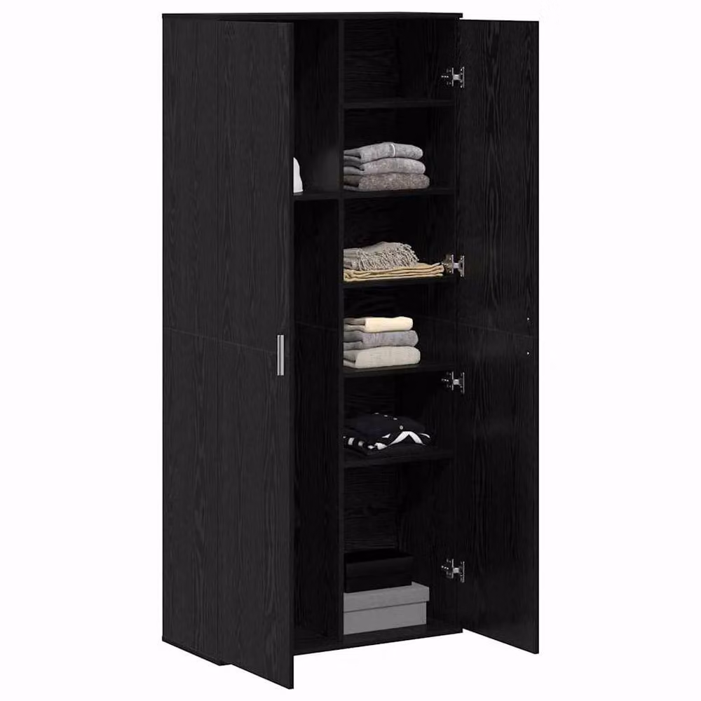 Berkfield Home Black Oak Highboard, W: 80 cm, D: 35 cm, H: 180 cm – 3