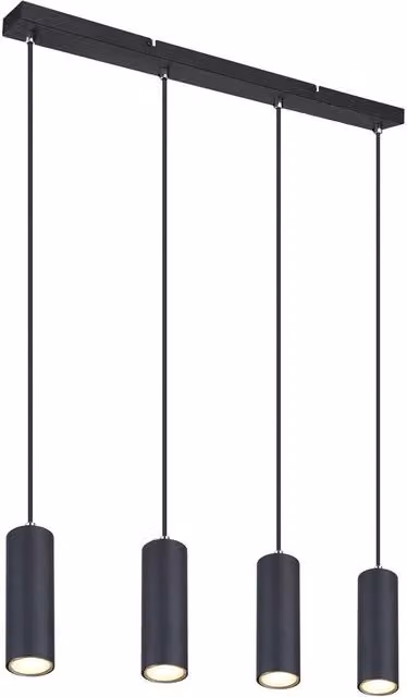 Netlighting Robby Bar Pendant Ceiling Light in Matt Black with 4x GU10 Sockets – 1