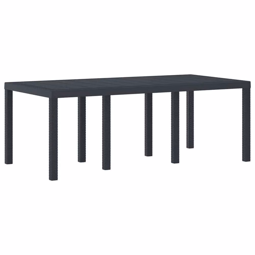 Berkfield Home Rectangular Extendable Garden Table in Anthracite Poly Rattan, W: 200 cm, D: 100 cm, H: 73 cm – 3