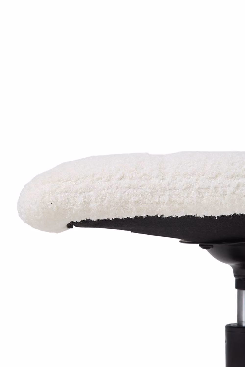 Living and Home White Bouclé Upholstered Height-Adjustable Swivel Dressing Table Chair – 2