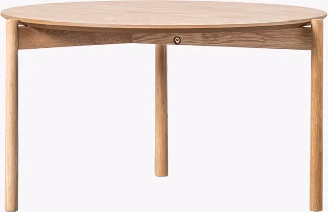 Perch & Parrow Coaster Round Oak Coffee Table in Brown