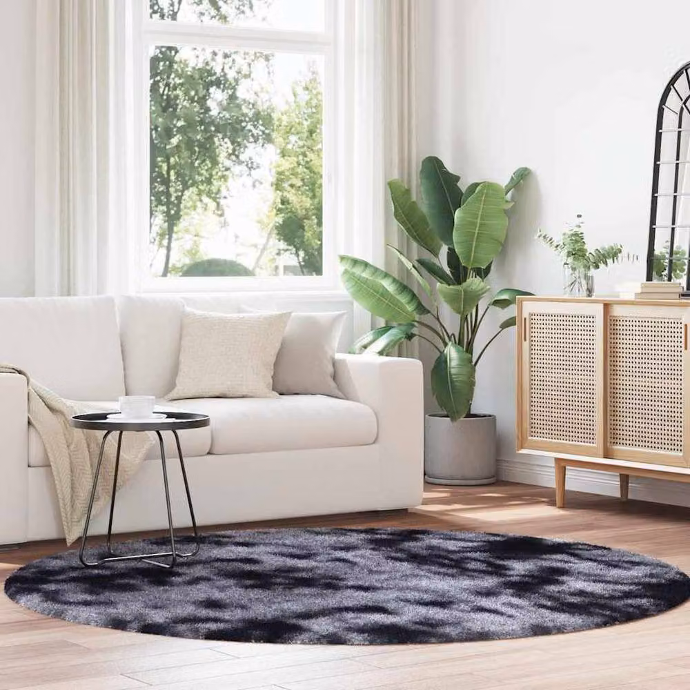 Berkfield Home NAVARRA Shaggy High Pile Rug, Dark Grey, W/D: 200 x 200 cm – 2