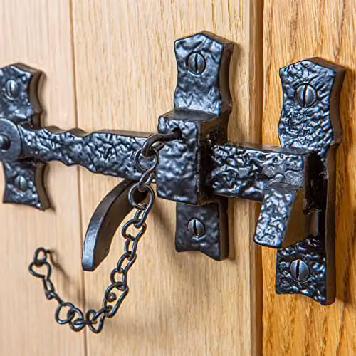 Hammer and Tongs Rustic Suffolk Iron Door Latch, Black, Pack of 2 – 4