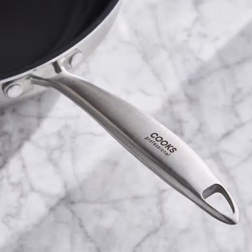 Cooks Professional 2 Piece Tri-Ply Non-Stick Frying Pan Set in Silver with Ceramic Coating, Compatible with All Hobs – 6