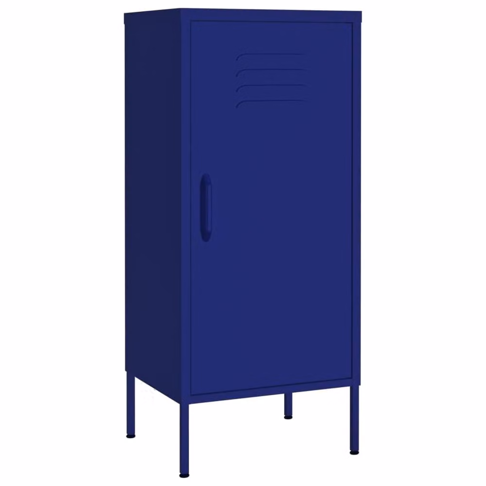 Berkfield Home Storage Cabinet in Navy Blue Metal with Hinged Doors, W/D/H: 42.5 x 35 x 101.5 cm – 2