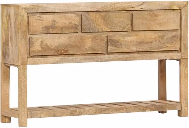 Berkfield Home Retro Solid Mango Wood Sideboard in Brown, W/D/H: 120 x 30 x 75 cm