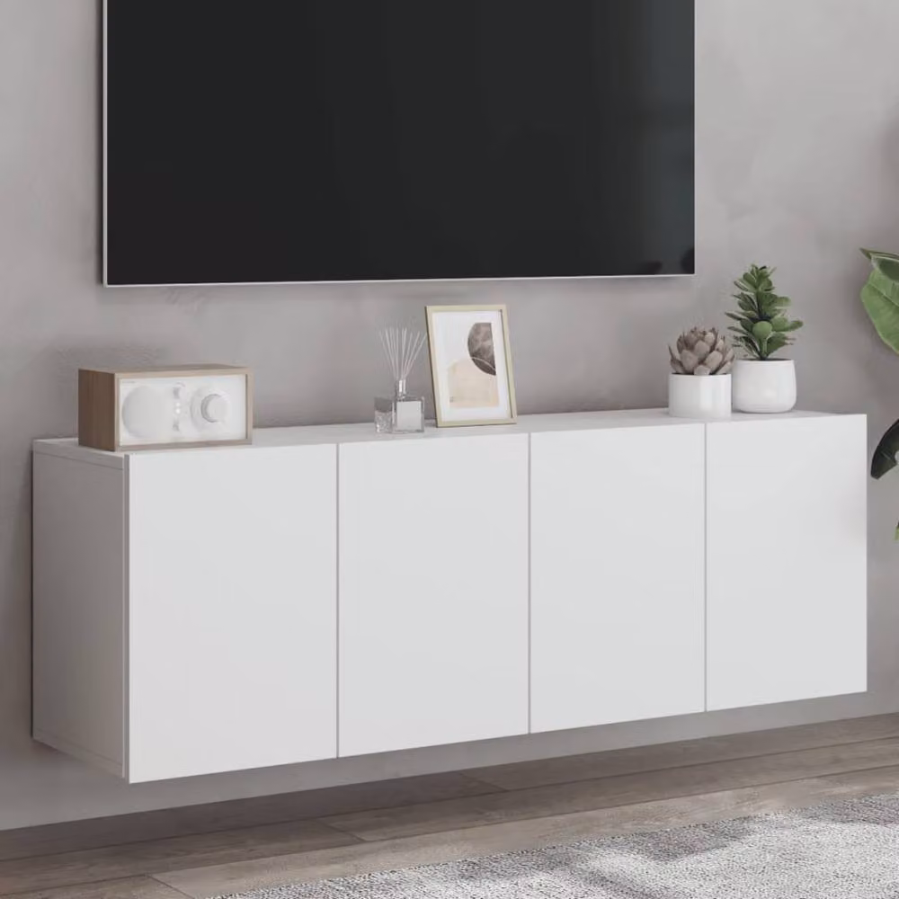 Berkfield Home Wall-mounted TV Cabinets, 2 Piece Set, White, W/D/H: 60 x 30 x 41 cm – 2