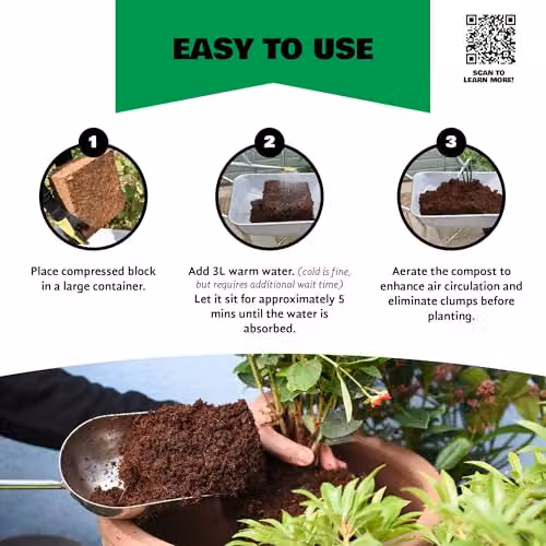 Coco&Coir Peat-free Houseplant Potting Mix with Plant Food Enriched Coconut Coir, 9L – 4