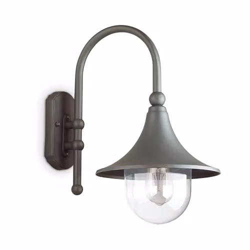 Netlighting Cima Outdoor Dome Wall Lantern in Anthracite and Black with E27 Bulb Holder, IP43