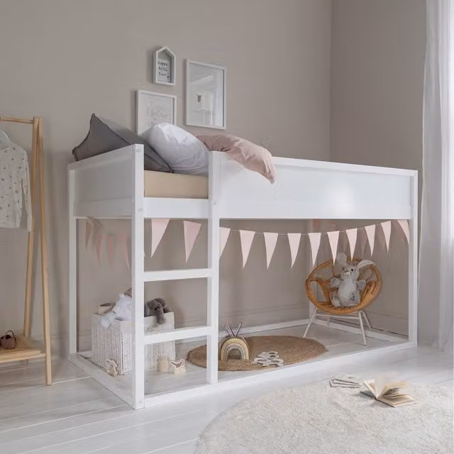 Noa and Nani Lykke Reversible Midsleeper Cabin Bed in White Solid Wood